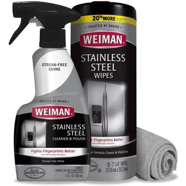 Weiman Stainless Steel Cleaner Kit - Fingerprint Resistant