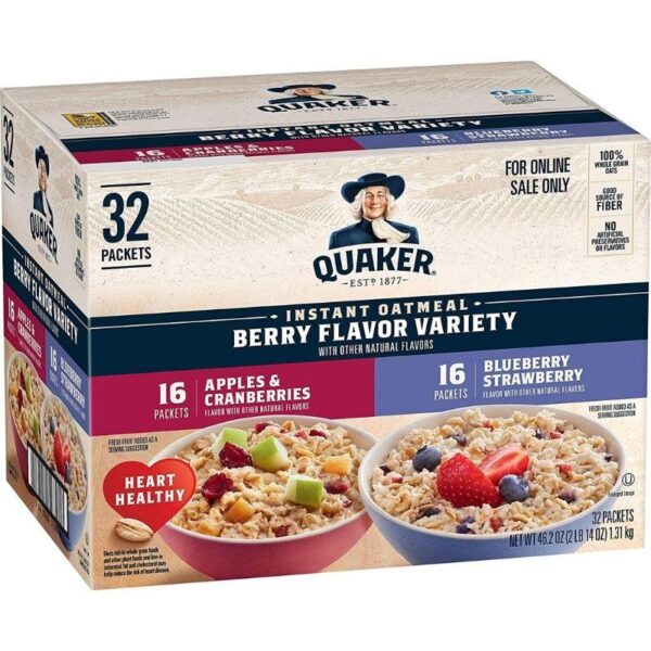 Quaker Instant Oatmeal Packets, Berry Variety Pack